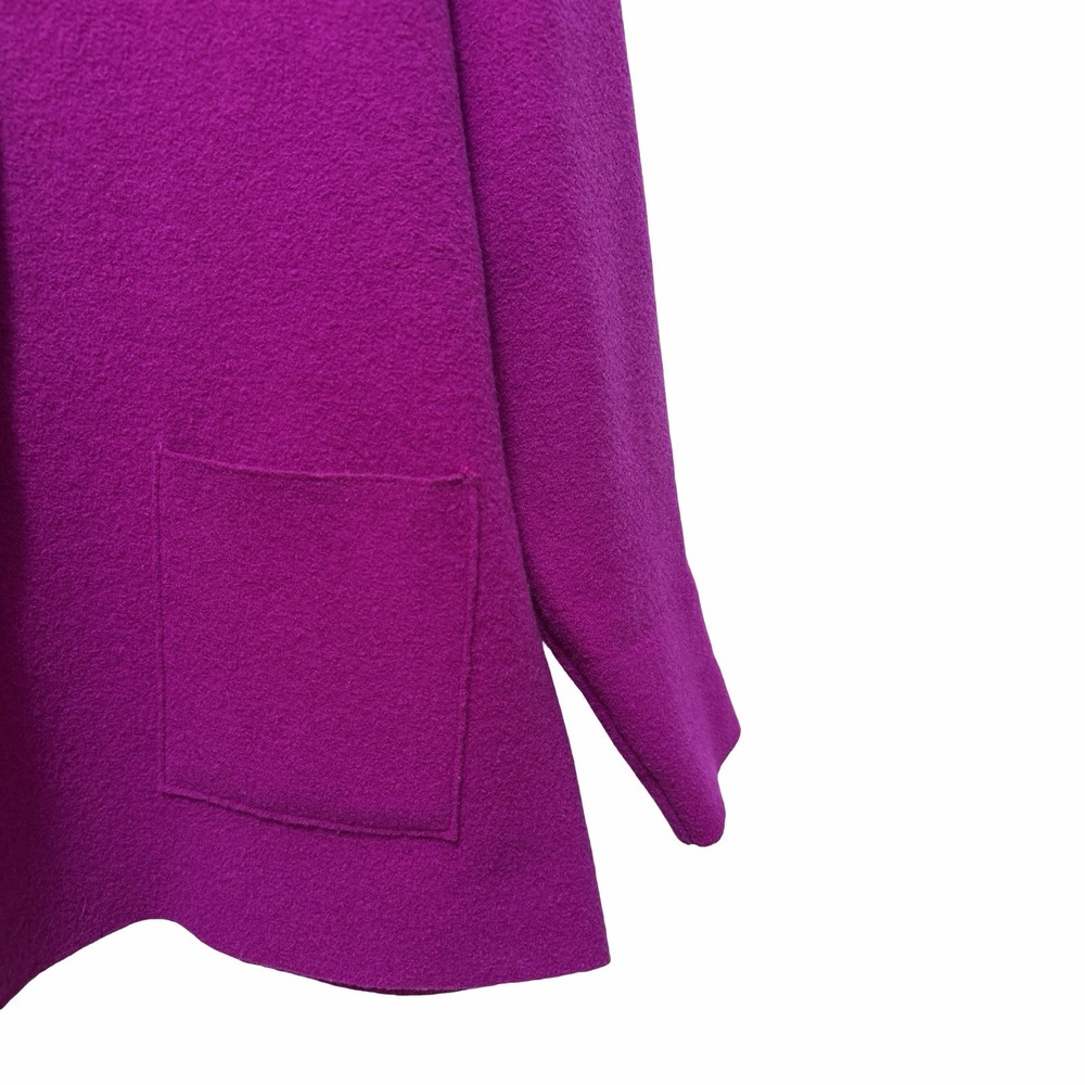 Eileen Fisher Boiled Wool Button Front Jacket Size 1X Magenta Pink Lagenlook - Picture 5 of 8